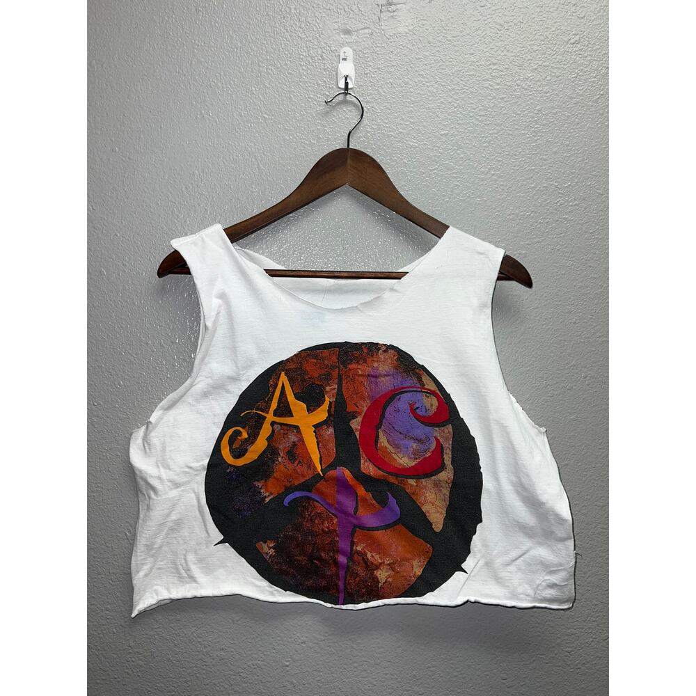 Womens Vintage Alice And Chains Crop Top Shirt Graphic Sleeveless VTG 90s Large